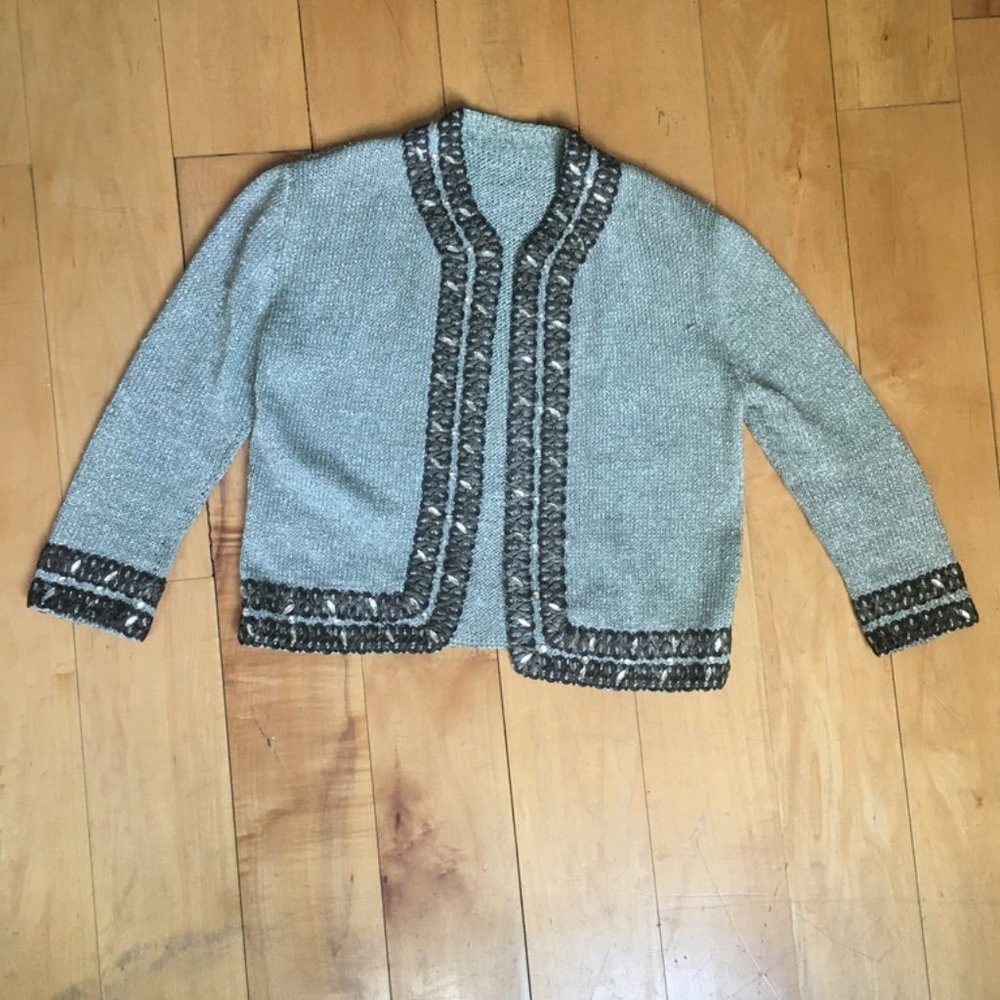 vintage lamé cardigan
